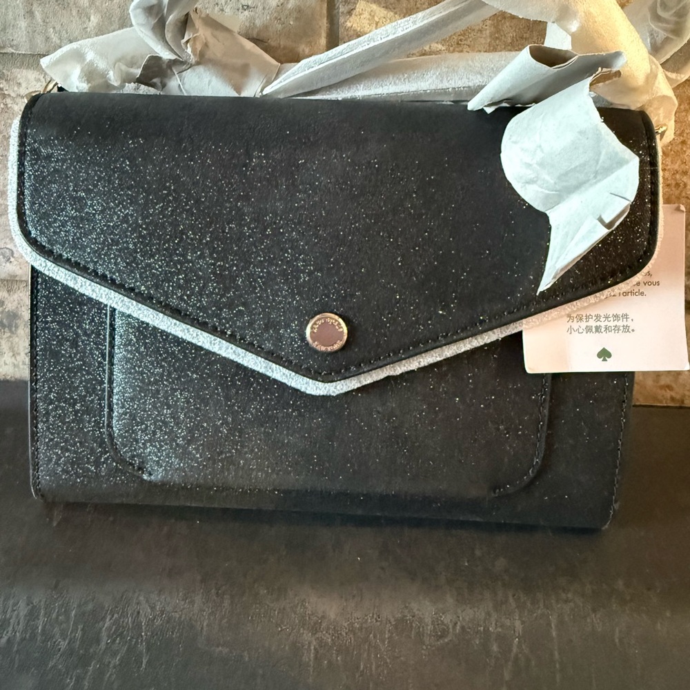 Kate Spade Black Sparkle Glitter Women's  crossbody Bag